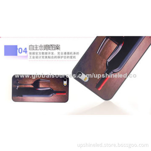 PC Cases for iPhone with Red Wine Printing, OEM/ODM Orders Welcomed